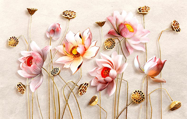 3D Illustration of flower wallpaper 3D background-Illustration; Shutterstock ID 1394528477; Project Name: -